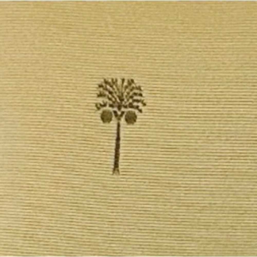Vintage Ethan Allen Palm Trees Coconuts Embroidered Decorative Throw Pillow